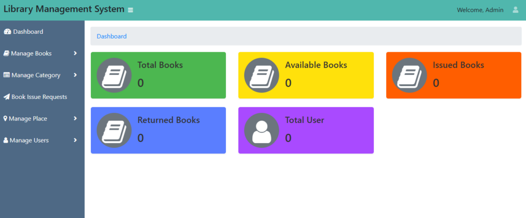 php library management system project download