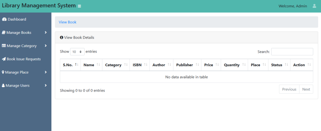 library management system project for students php