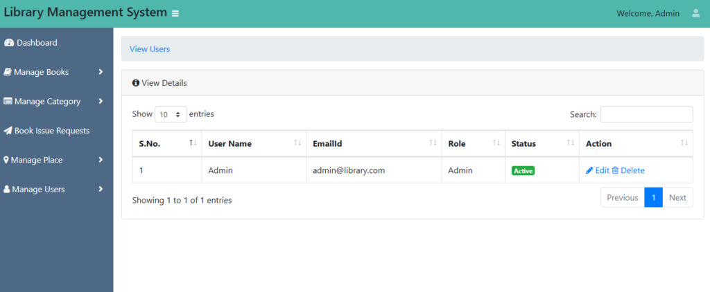 online library management system php source code