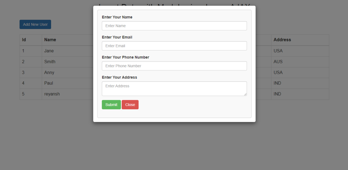 Insert Data Using Bootstrap Modal In PHP With AJAX Jquery ...